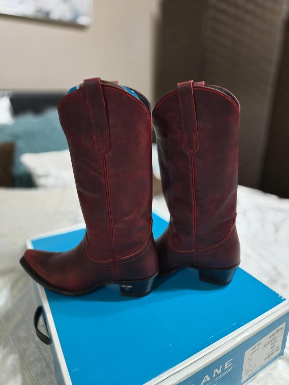 Dark Red Emma Jane Tall Boots By Lane Size 8 NWT - Picture 5 of 11